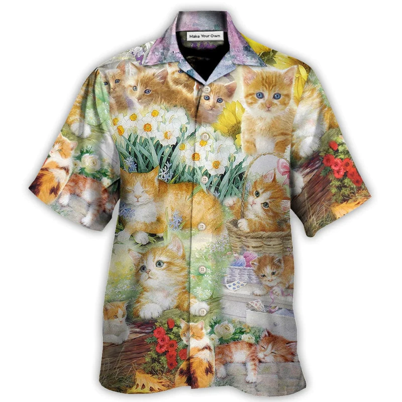 Hawaiian Shirt / Adults / S Cat Kitty Lover Art - Hawaiian Shirt - Reefox