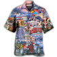 Hawaiian Shirt / Adults / S Hot Rod Merry Christmas Snow - Hawaiian Shirt - Reefox