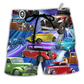 Car Green Red To Dream Stunning Style - Beach Short Reefox - Owls Matrix LTD