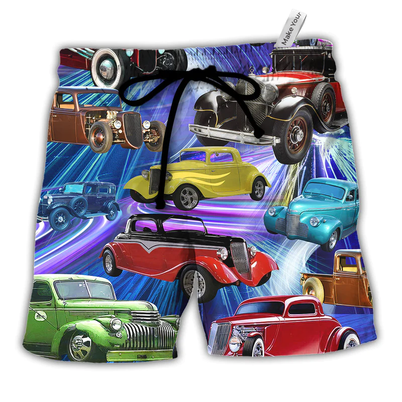 Car Green Red To Dream Stunning Style - Beach Short Reefox - Owls Matrix LTD