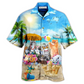 Hawaiian Shirt / Adults / S Cat Happy Love Beach Sunshine - Hawaiian Shirt - Reefox