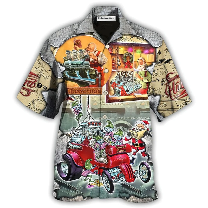 Hawaiian Shirt / Adults / S Hot Rod Merry Christmas Night - Hawaiian Shirt - Reefox