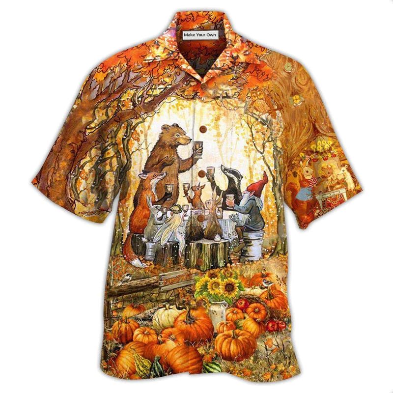 Hawaiian Shirt / Adults / S Thanksgiving Grateful Thankful And Blessed - Hawaiian Shirt - Reefox