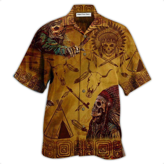 Hawaiian Shirt / Adults / S Native America Spirit Of A Nation Vintage - Hawaiian Shirt - Reefox