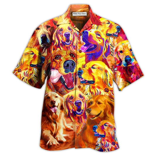 Hawaiian Shirt / Adults / S Golden Retriever Dad Ever - Hawaiian Shirt - Reefox