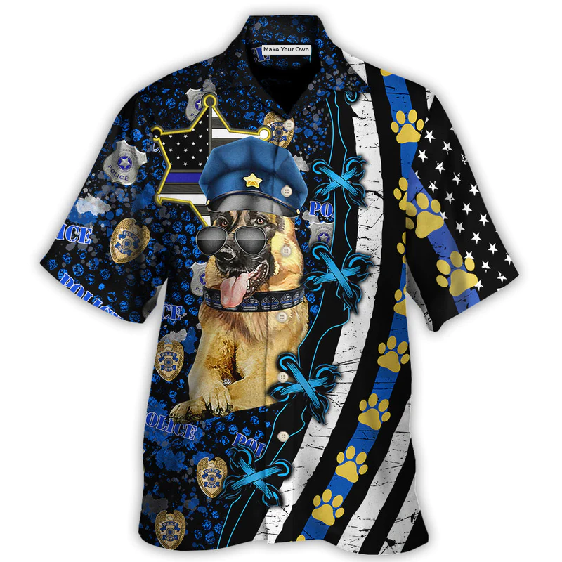 German Shepherd Dogs Back The Blue - Hawaiian Shirt