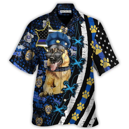 German Shepherd Dogs Back The Blue - Hawaiian Shirt