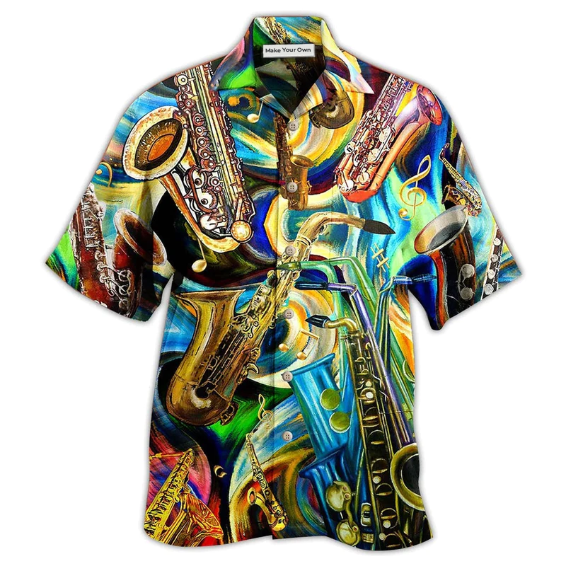 Hawaiian Shirt / Adults / S Saxophone Is My Second Language - Hawaiian Shirt - Reefox