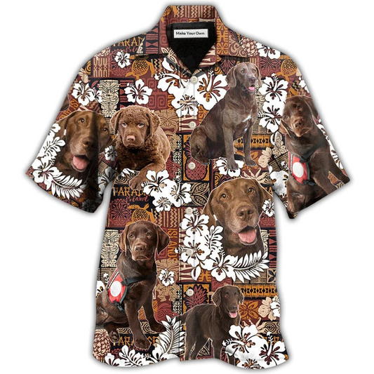 Hawaiian Shirt / Adults / S Chesapeake Bay Retriever Dog Tropical Floral Vintage - Hawaiian Shirt - Reefox