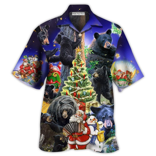 Hawaiian Shirt / Adults / S Bear Family Into Spring Merry Christmas - Hawaiian Shirt - Reefox