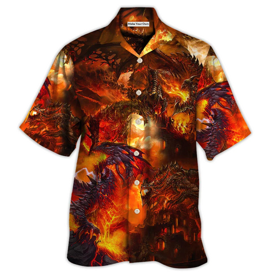 Hawaiian Shirt / Adults / S Dragon Red Style - Hawaiian Shirt - Reefox