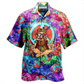 Hawaiian Shirt / Adults / S Hippie Peace Life Funny - Hawaiian Shirt - Reefox