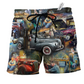 Beach Short / Adults / S Car Fix Life Vintage Style - Beach Short Reefox - Owls Matrix LTD