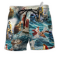 Beach Short / Adults / S Jesus Saved My Life So Warm - Beach Short Reefox - Owls Matrix LTD