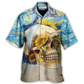 Hawaiian Shirt / Adults / S Skull And Sunflower Vintage Amazing Starry Night - Hawaiian Shirt - Reefox