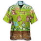 Groundhog Day Happy Spring Day With Grass Flowers - Hawaiian Shirt - Reefox
