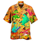 Hawaiian Shirt / Adults / S Dinosaur Funny Thanksgiving - Hawaiian Shirt - Reefox