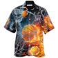 Hawaiian Shirt / Adults / S Basketball Fire And Water - Hawaiian Shirt - Reefox