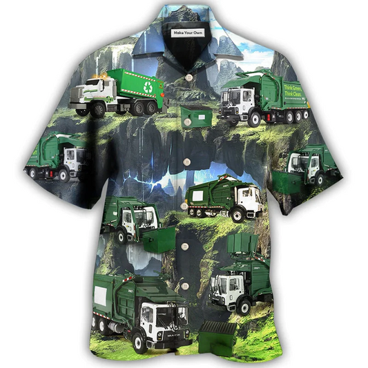 Hawaiian Shirt / Adults / S Truck US Waste Collector Style - Hawaiian Shirt - Reefox