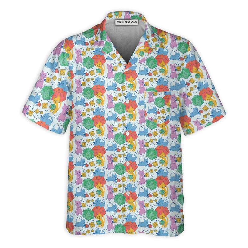 DnD Cat Rolling Dice Small - Hawaiian Shirt - Reefox