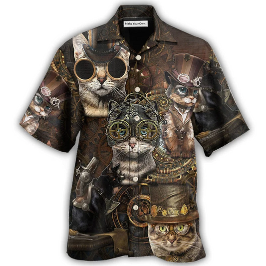 Hawaiian Shirt / Adults / S Cat Streampunk - Hawaiian Shirt - Reefox