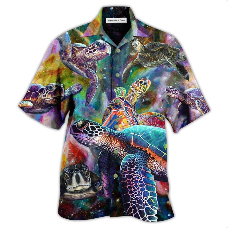 Hawaiian Shirt / Adults / S Turtle Galaxy Love Sea - Hawaiian Shirt - Reefox