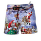 Beach Short / Adults / S Christmas Santa Claus Story Night Gift For Xmas Painting Style - Beach Short Reefox - Owls Matrix LTD