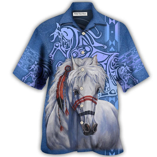 Hawaiian Shirt / Adults / S Native Style Love Peace Horse - Hawaiian Shirt - Reefox