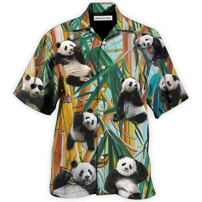 Hawaiian Shirt / Adults / S Panda Cute Panda Play Alone - Hawaiian Shirt - Reefox