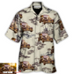 Hawaiian Shirt / Adults / S Vintage Car Deserted Island Pattern With Palm Trees Custom Photo - Hawaiian Shirt - Reefox