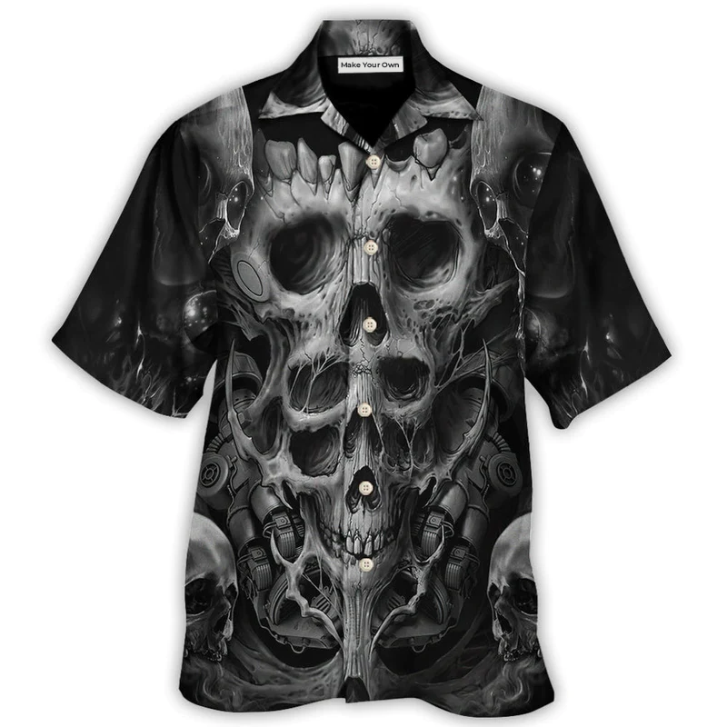 Hawaiian Shirt / Adults / S Skull Dark Inner Demons - Hawaiian Shirt - Reefox