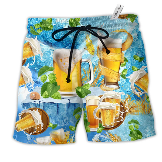 Beach Short / Adults / S Beer Make Everyone Happy - Beach Short Reefox - Owls Matrix LTD