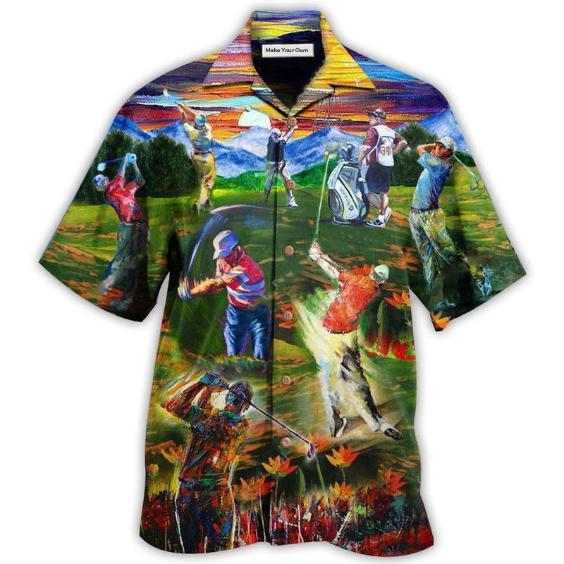 Hawaiian Shirt / Adults / S Golf Life Is Short Swing Hard Golf - Hawaiian Shirt - Reefox
