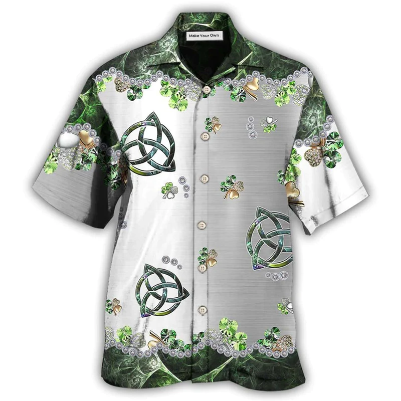 Hawaiian Shirt / Adults / S Irish Clover Metal - Hawaiian Shirt - Reefox