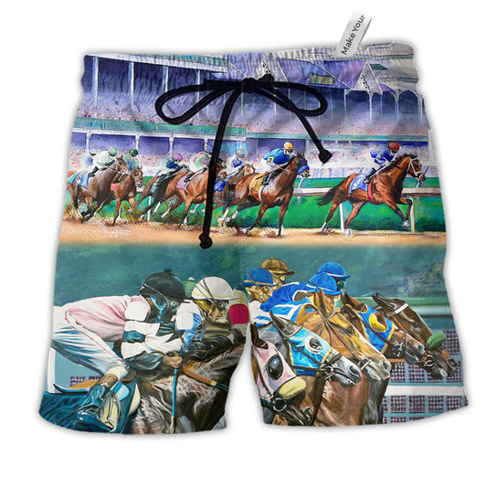 Beach Short / Adults / S Horse Racing We Love Cool Style - Beach Short Reefox - Owls Matrix LTD