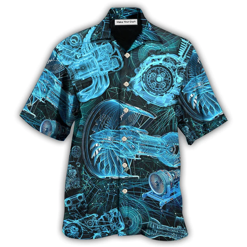 Hawaiian Shirt / Adults / S Engine Amazing Blueprint - Hawaiian Shirt - Reefox