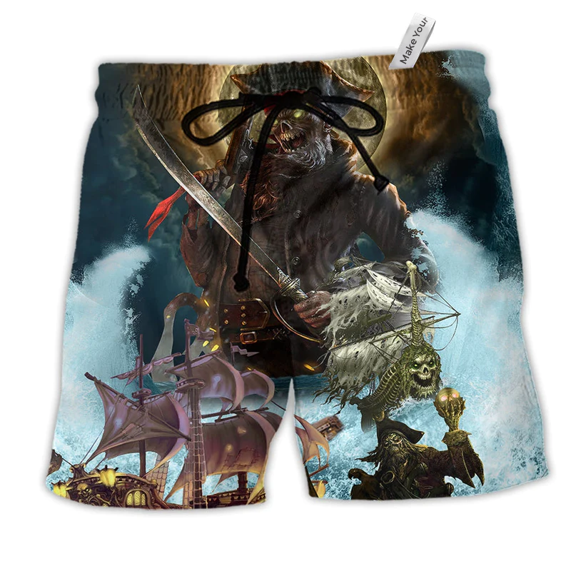 Beach Short / Adults / S Skull Pirates Love Ocean - Beach Short Reefox - Owls Matrix LTD