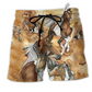 Beach Short / Adults / S Native American Horse Style Traditional - Beach Short Reefox - Owls Matrix LTD