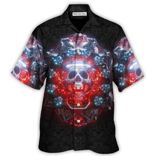 Hawaiian Shirt / Adults / S Skull Electric Dream Or Die - Hawaiian Shirt - Reefox