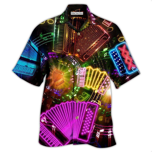 Hawaiian Shirt / Adults / S Accordion Music Go Where The Accordion Takes You In Color Life - Hawaiian Shirt - Reefox
