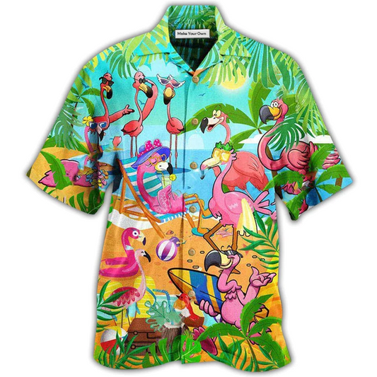 Hawaiian Shirt / Adults / S Flamingo Let's Get Flocked Up - Hawaiian Shirt - Reefox