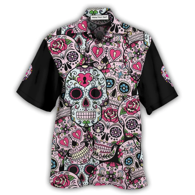 Hawaiian Shirt / Adults / S Sugar Skull Amazing Pink - Hawaiian Shirt - Reefox