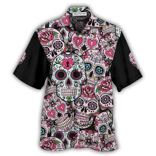 Hawaiian Shirt / Adults / S Sugar Skull Amazing Pink - Hawaiian Shirt - Reefox