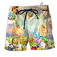 Beach Short / Adults / S Jesus Happy Easter Color - Beach Short Reefox - Owls Matrix LTD