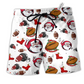 Beach Short / Adults / S American Football Merry Christmas Santa - Beach Short Reefox - Owls Matrix LTD