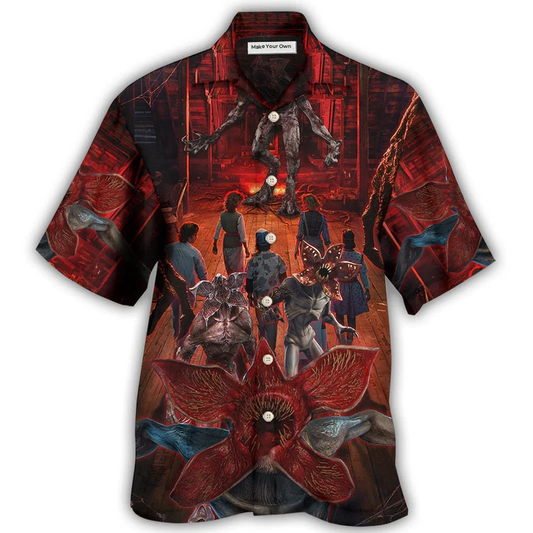Hawaiian Shirt / Adults / S Demogorgon Monster Invading Hawkins - Hawaiian Shirt - Reefox