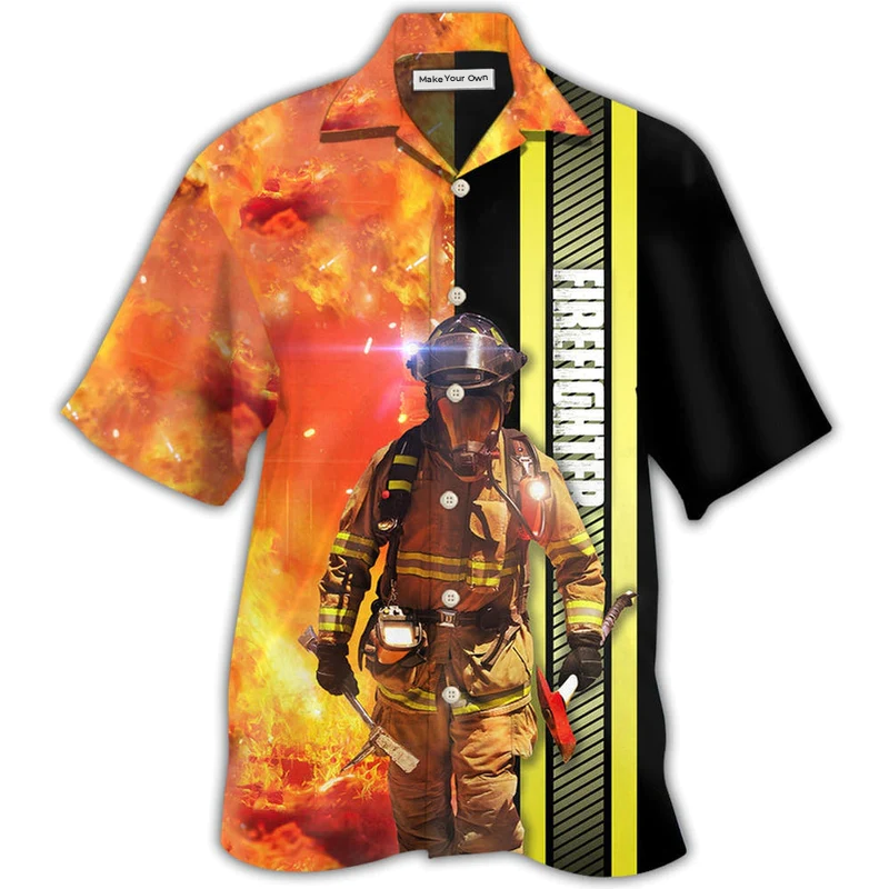 Hawaiian Shirt / Adults / S Firefighter Hot Fire - Hawaiian Shirt - Reefox