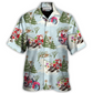 Hawaiian Shirt / Adults / S Christmas Santa Driving In Snow Forest - Hawaiian Shirt - Reefox