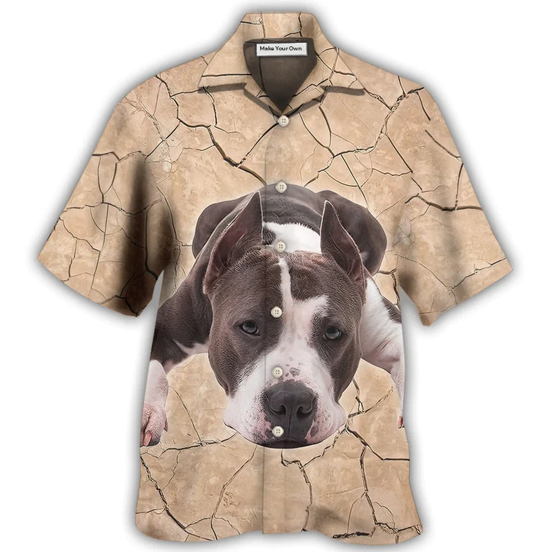 Hawaiian Shirt / Adults / S Pitbull On The Ground - Hawaiian Shirt - Reefox