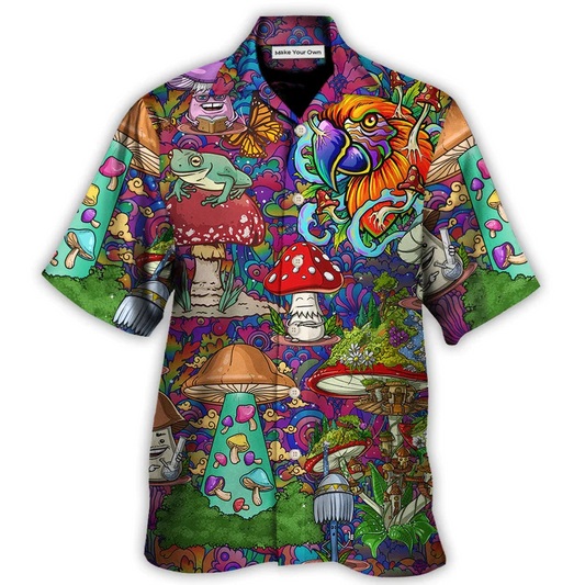 Hawaiian Shirt / Adults / S Hippie Mushroom Peace Lover - Hawaiian Shirt - Reefox